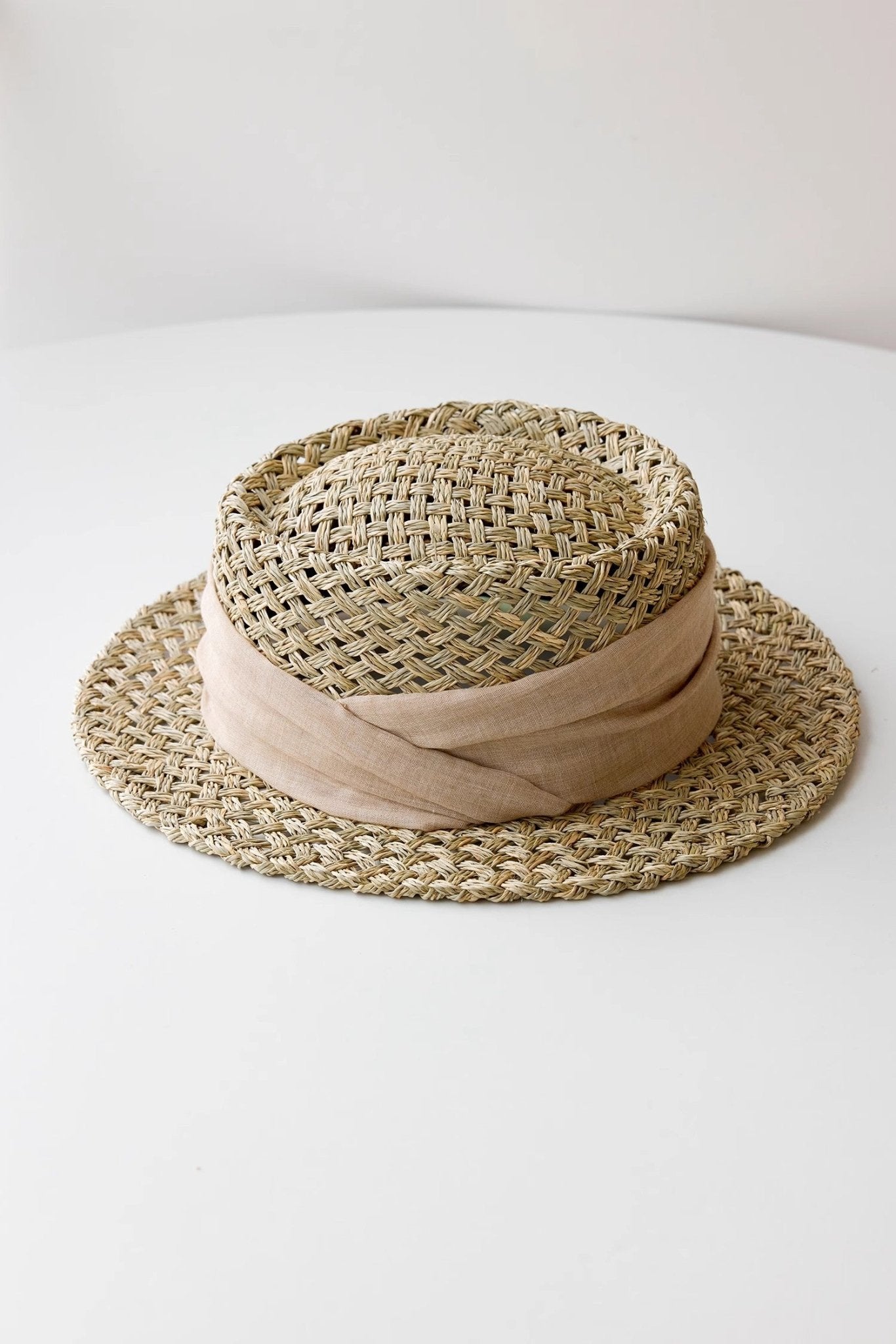 Fireladyfur Women's Woven Sun Hat with Concave Top and Elastic Waist for Summer - variant_title