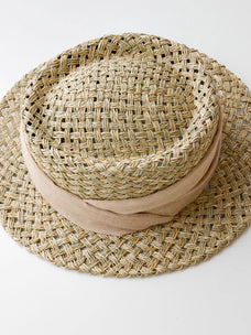 Fireladyfur Women's Woven Sun Hat with Concave Top and Elastic Waist for Summer - variant_title
