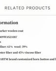 Fireladyfur Wool Tweed Coat with Detachable Fur Collar"Vertical Texture" - variant_title