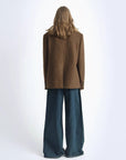 Fireladyfur Wool Tweed Coat with Detachable Fur Collar"Vertical Texture" - variant_title