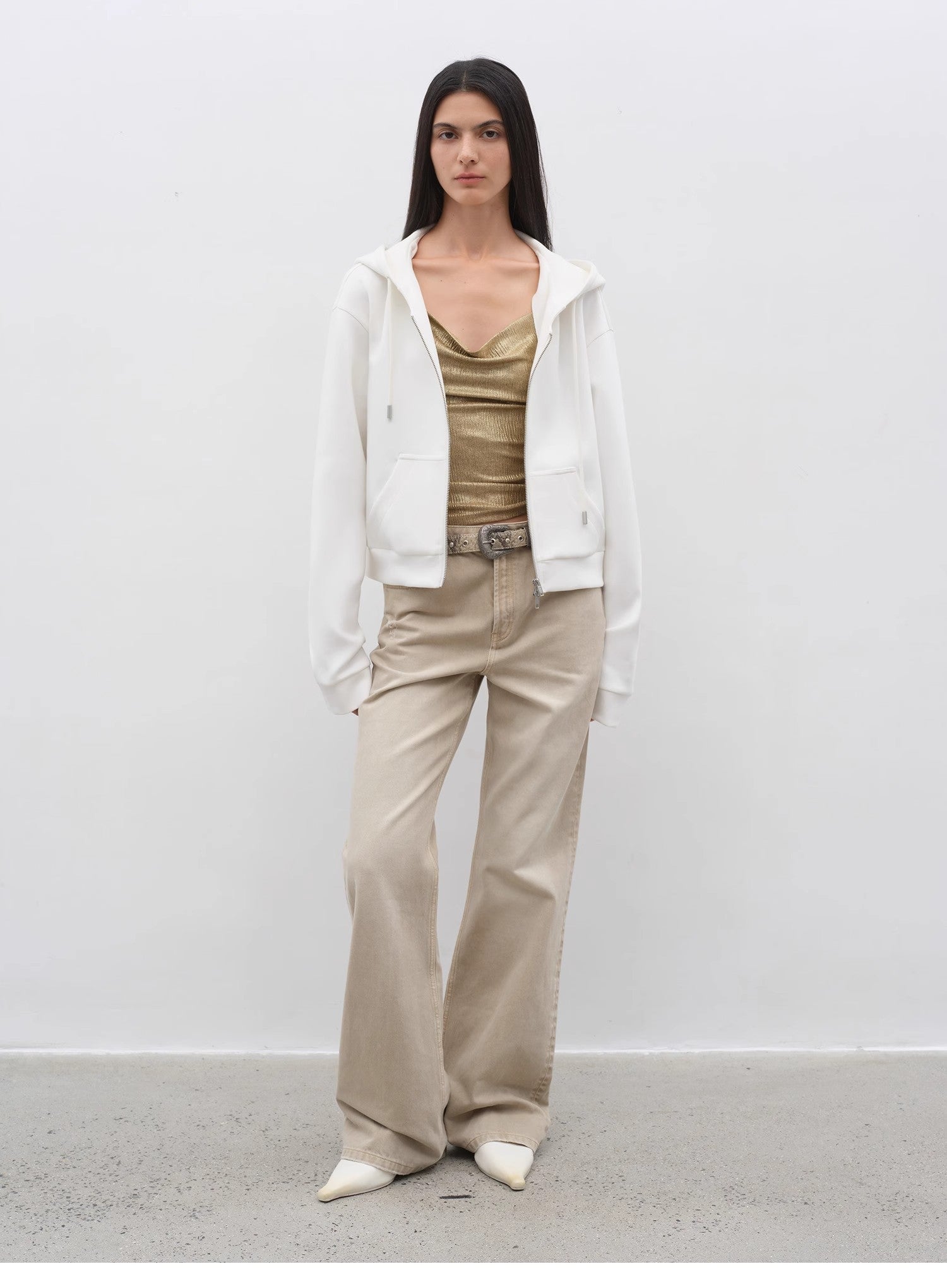 "Flare Mark" Retro all - season slim - fit versatile floor - length washed flared jeans - variant_title