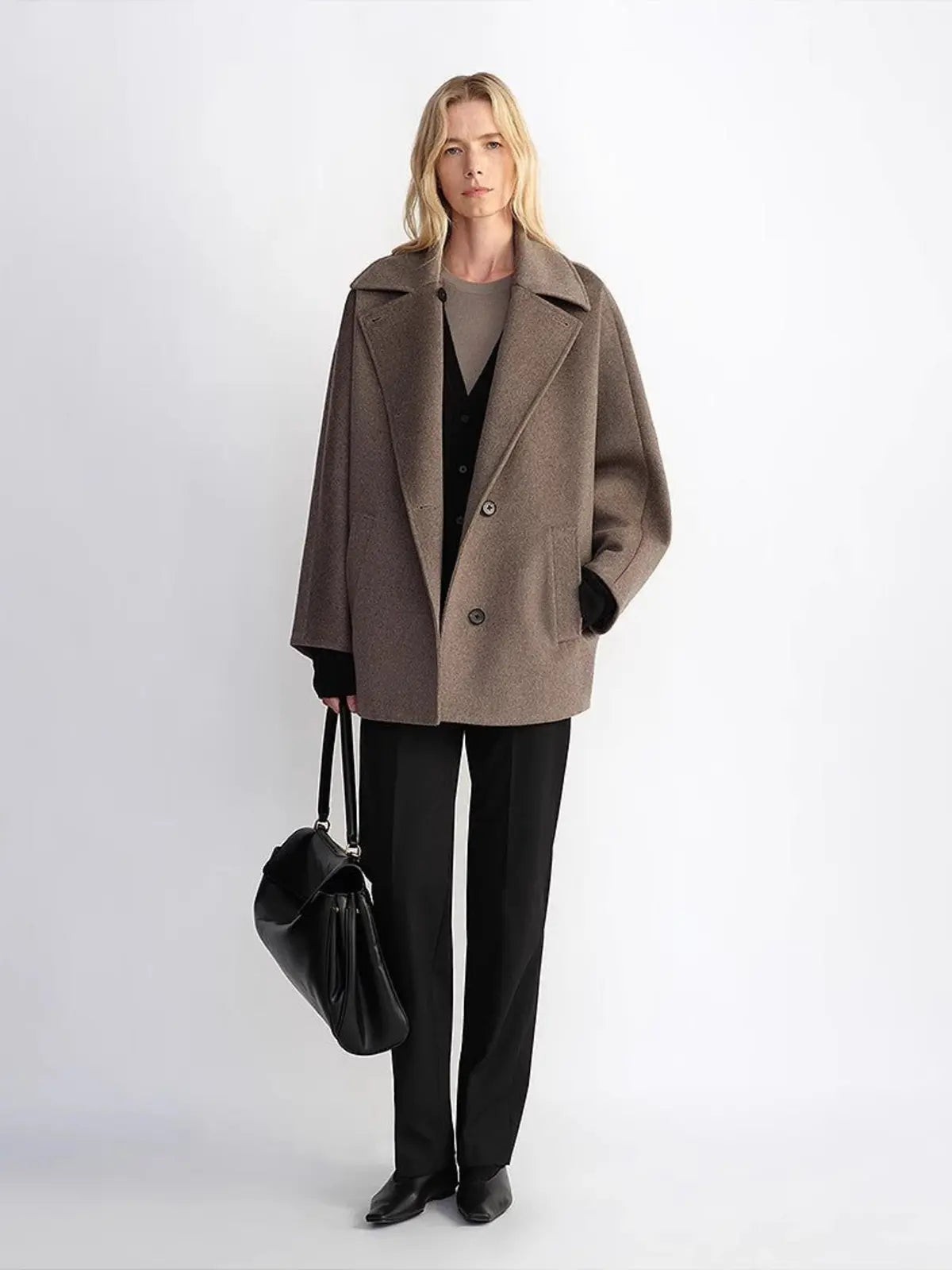Fleeting Memories cashmere wool short coat with bat sleeves product image 10