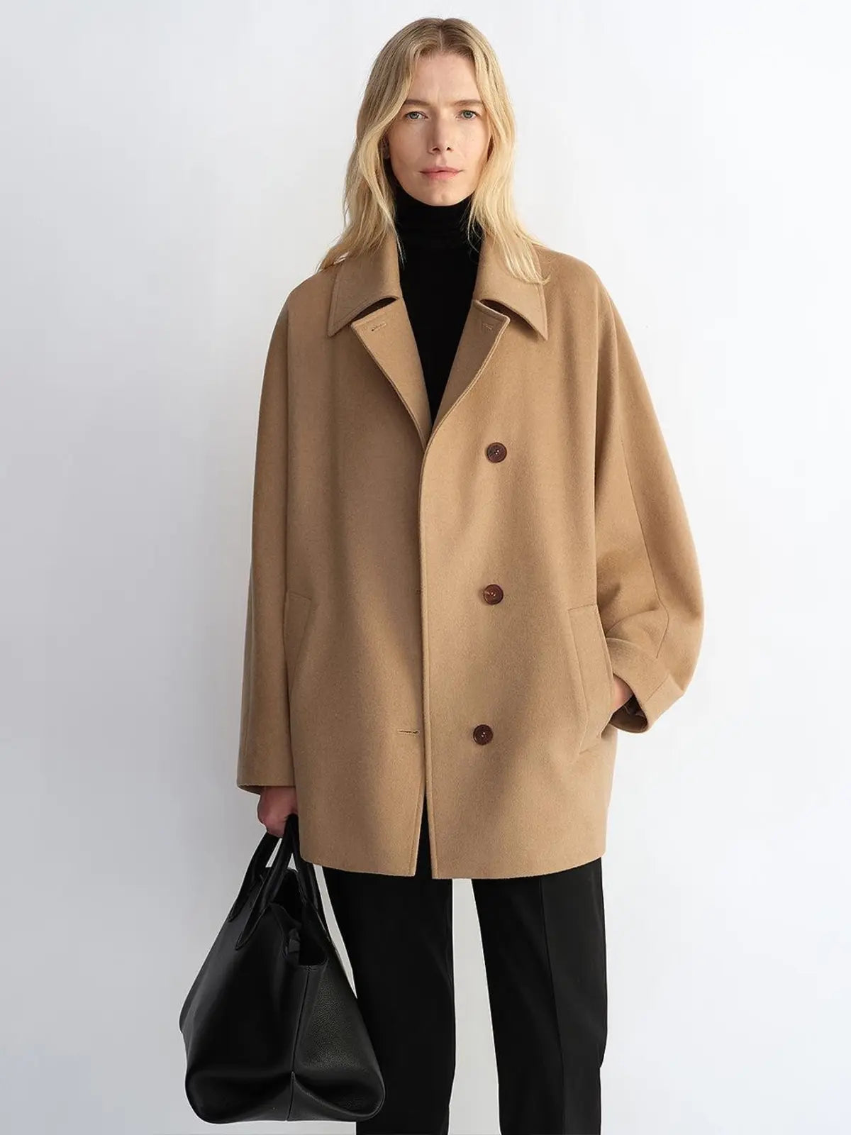 Fleeting Memories cashmere wool short coat with bat sleeves product image 02
