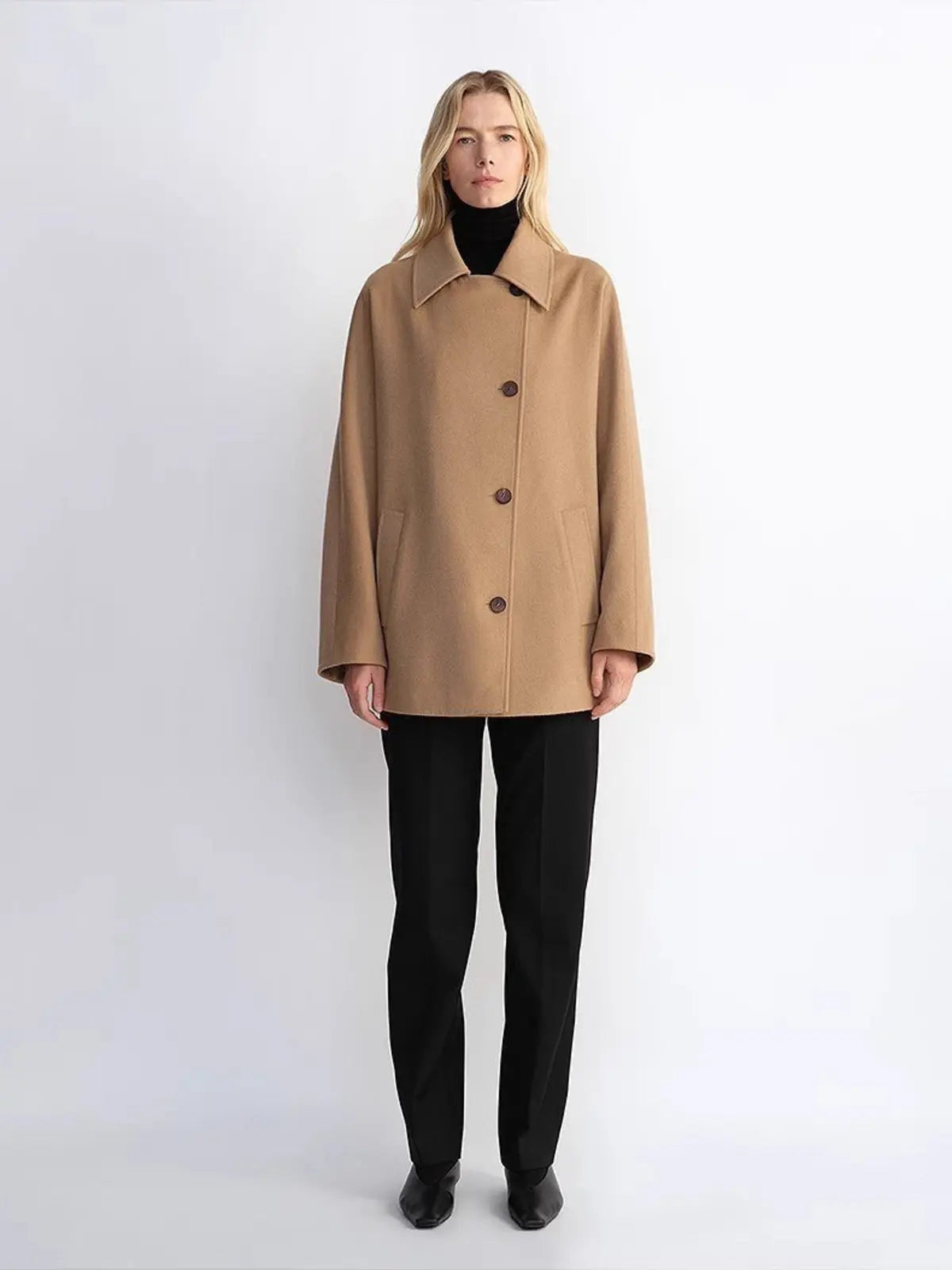 Fleeting Memories cashmere wool short coat with bat sleeves product image 03