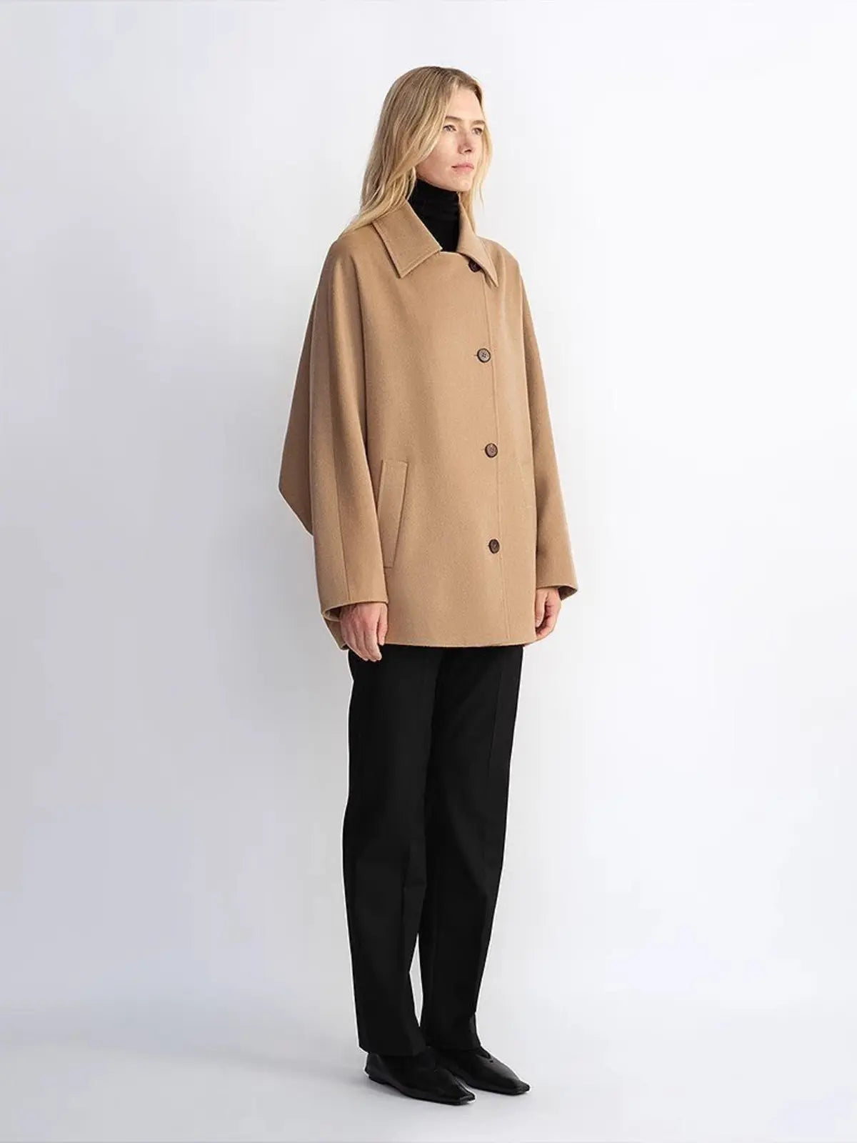 Fleeting Memories cashmere wool short coat with bat sleeves product image 04