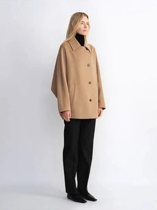 Fleeting Memories cashmere wool short coat with bat sleeves product image 04