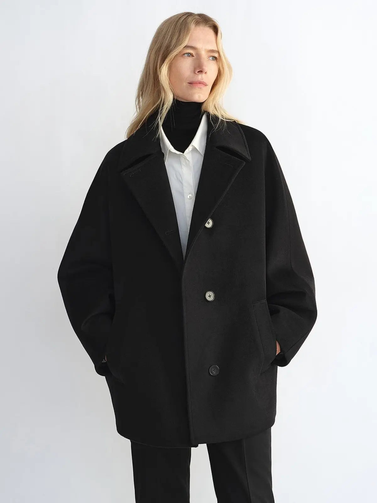 Fleeting Memories cashmere wool short coat with bat sleeves product image 06