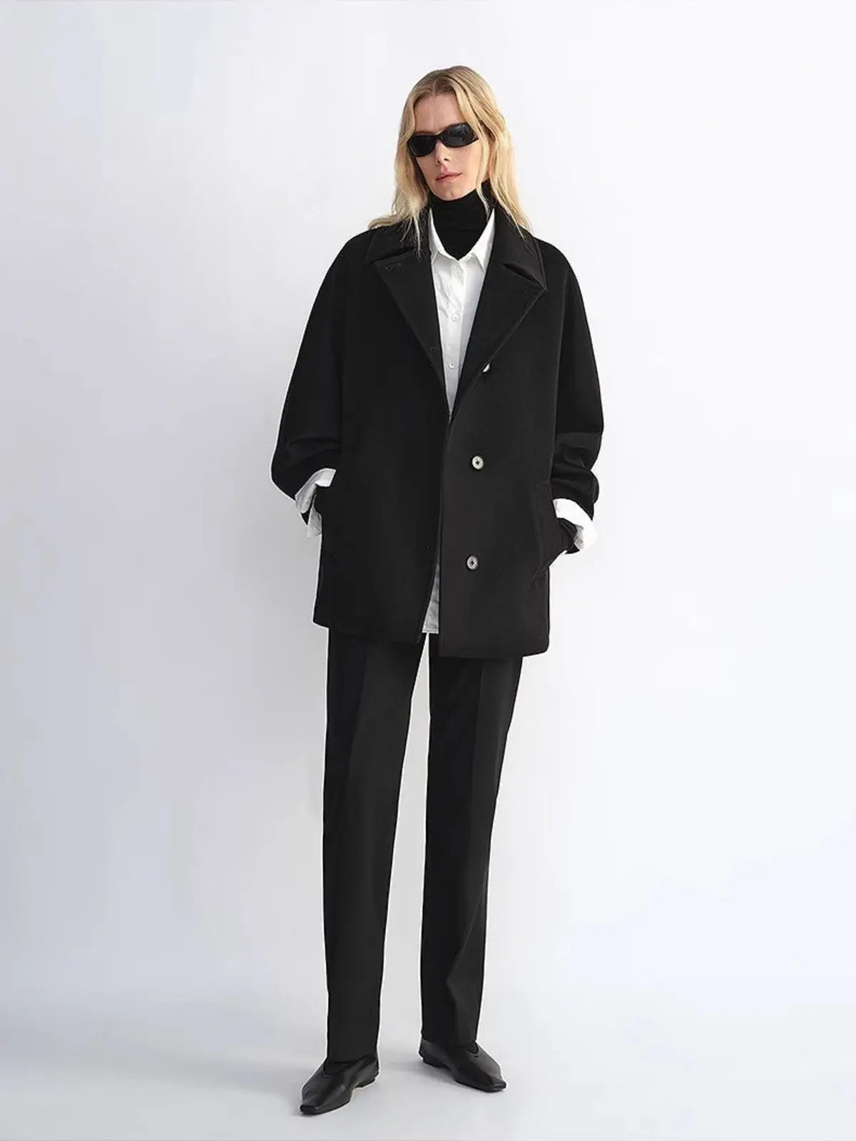Fleeting Memories cashmere wool short coat with bat sleeves product image 07