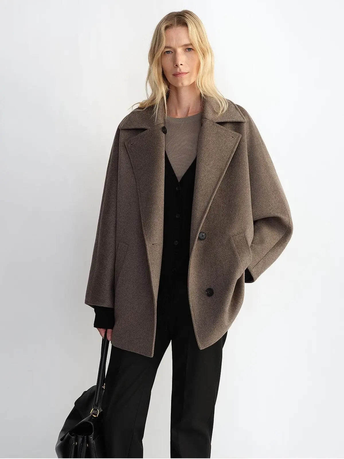 Fleeting Memories cashmere wool short coat with bat sleeves product image 09