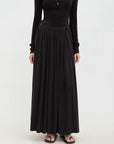 "Floating Lights on the Sea" Adjustable Waist Pleated Straight Skirt - variant_title
