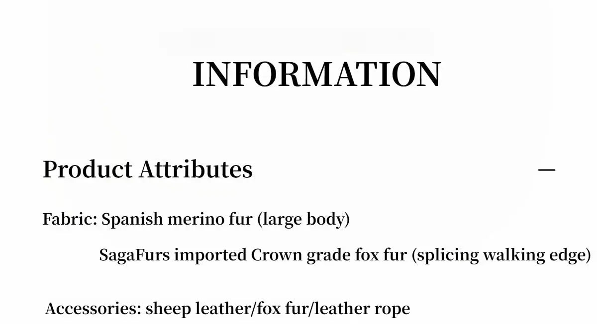 Florence Merino shearling fox fur collar coat materials information