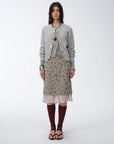 "Flowers and Her" irregular hand - embroidered sequin skirt - variant_title