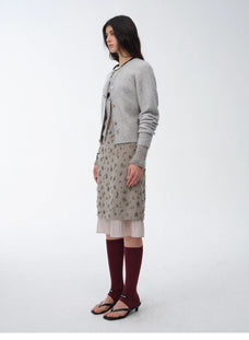 "Flowers and Her" irregular hand - embroidered sequin skirt - variant_title
