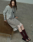 "Flowers and Her" irregular hand - embroidered sequin skirt - variant_title