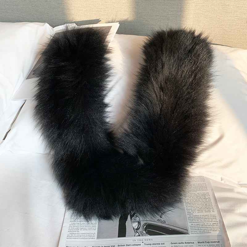 Fox Fur Knitted Scarf Warm Double - Sided Fur Neck Scarf - variant_title