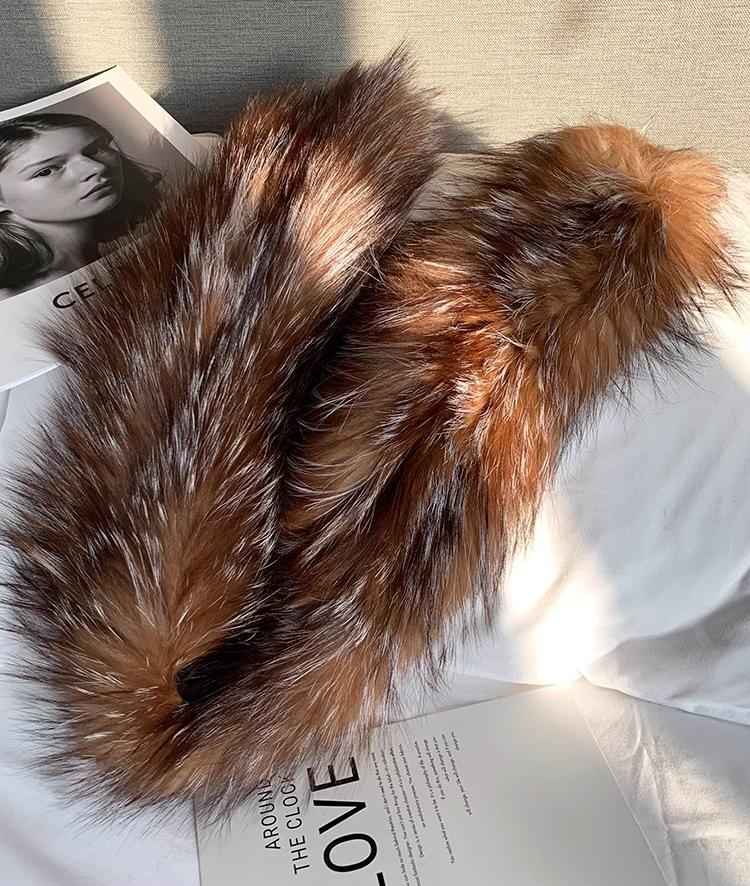 Fox Fur Knitted Scarf Warm Double - Sided Fur Neck Scarf - variant_title