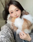Fox fur scarf autumn and winter thickened warm pullover neck scarf - variant_title