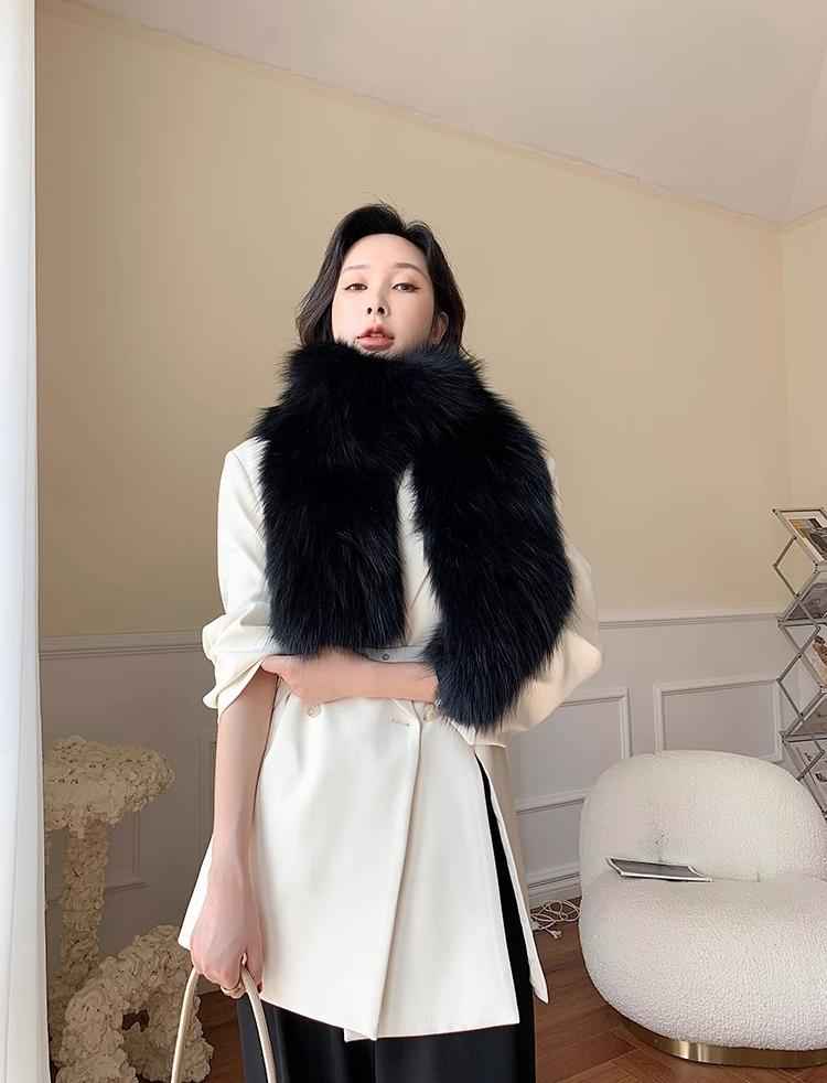 Fox Fur Scarf Extra Long Braided Fur Collar Autumn and Winter Warmth Extra Long Real Fur Scarf Women - variant_title