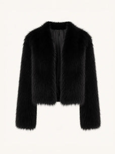 Free Spirit Black SagaFurs fox fur and leather coat product view