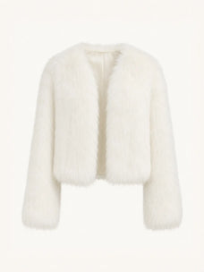 Free Spirit Classic White SagaFurs fox fur and leather coat product view