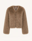 Free Spirit Mocha SagaFurs fox fur and leather coat product view
