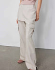"Free to run away" miu style fake two - piece workwear micro - flared casual pants low - waist slim zipper trousers for women - variant_title