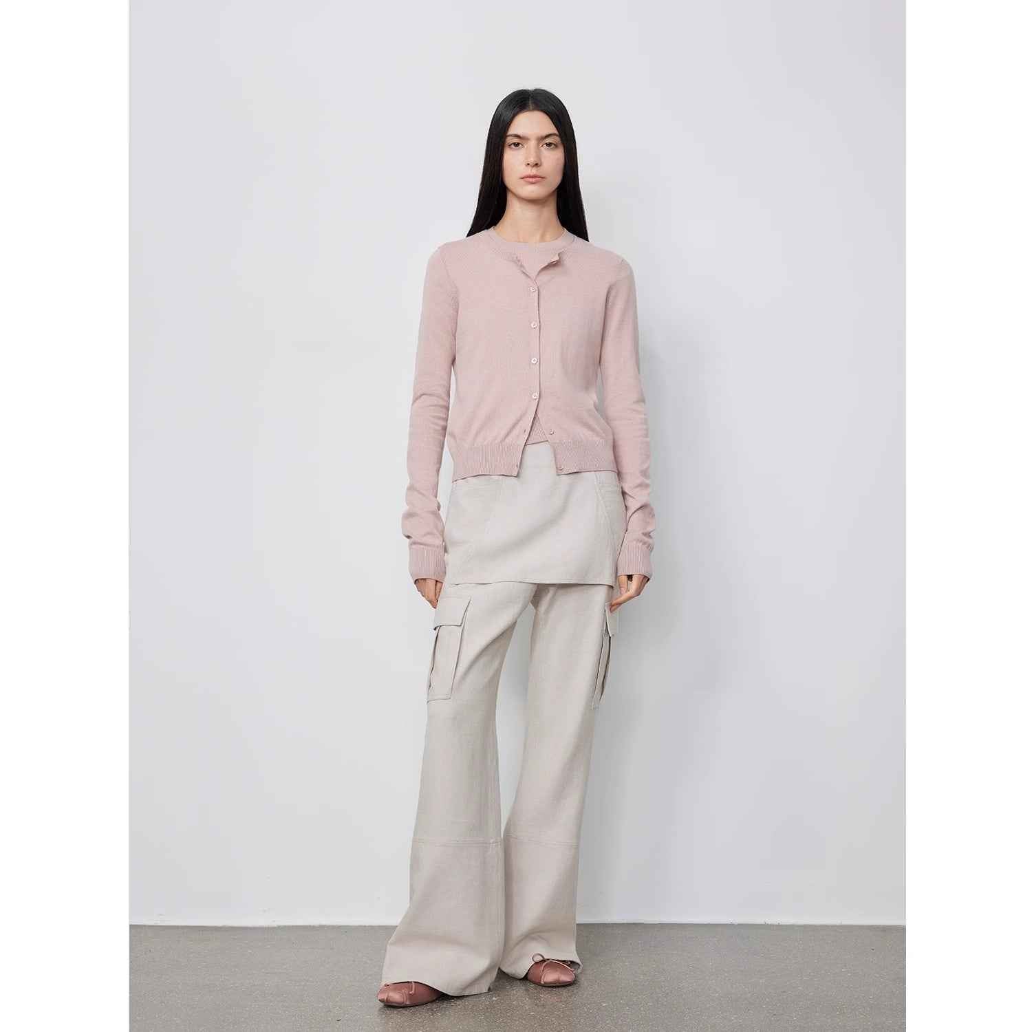 "Free to run away" miu style fake two - piece workwear micro - flared casual pants low - waist slim zipper trousers for women - variant_title