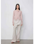 "Free to run away" miu style fake two - piece workwear micro - flared casual pants low - waist slim zipper trousers for women - variant_title