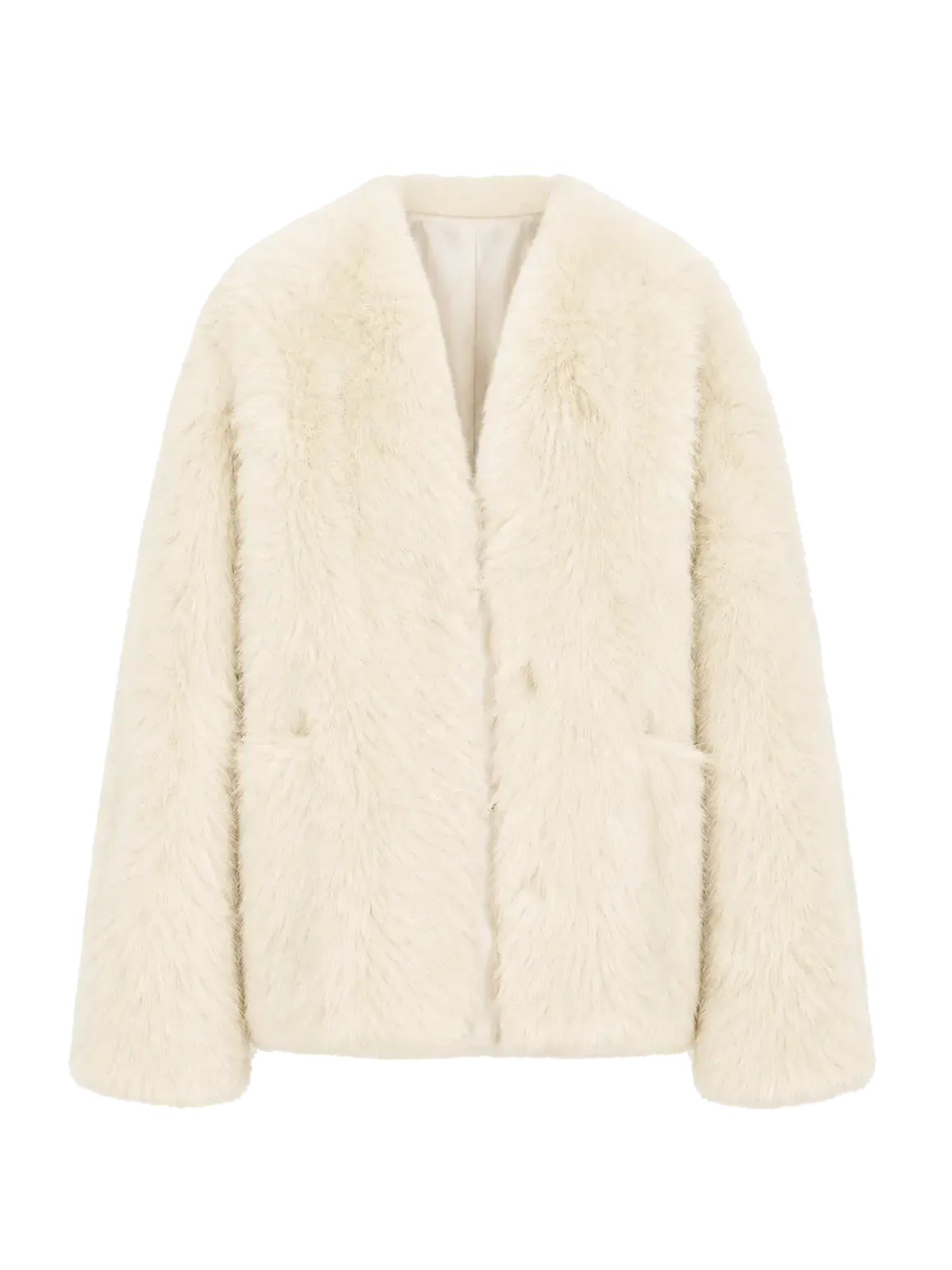 Freezing Point Rum classic white Italian Toscana shearling coat product cutout