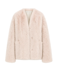 Freezing Point Rum dirty pink Italian Toscana shearling V-neck coat product cutout