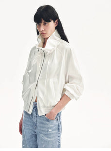 "Front Page Daily" drawstring raglan sleeve straight collar jacket summer - variant_title