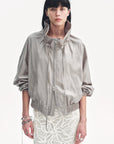 "Front Page Daily" drawstring raglan sleeve straight collar jacket summer - variant_title