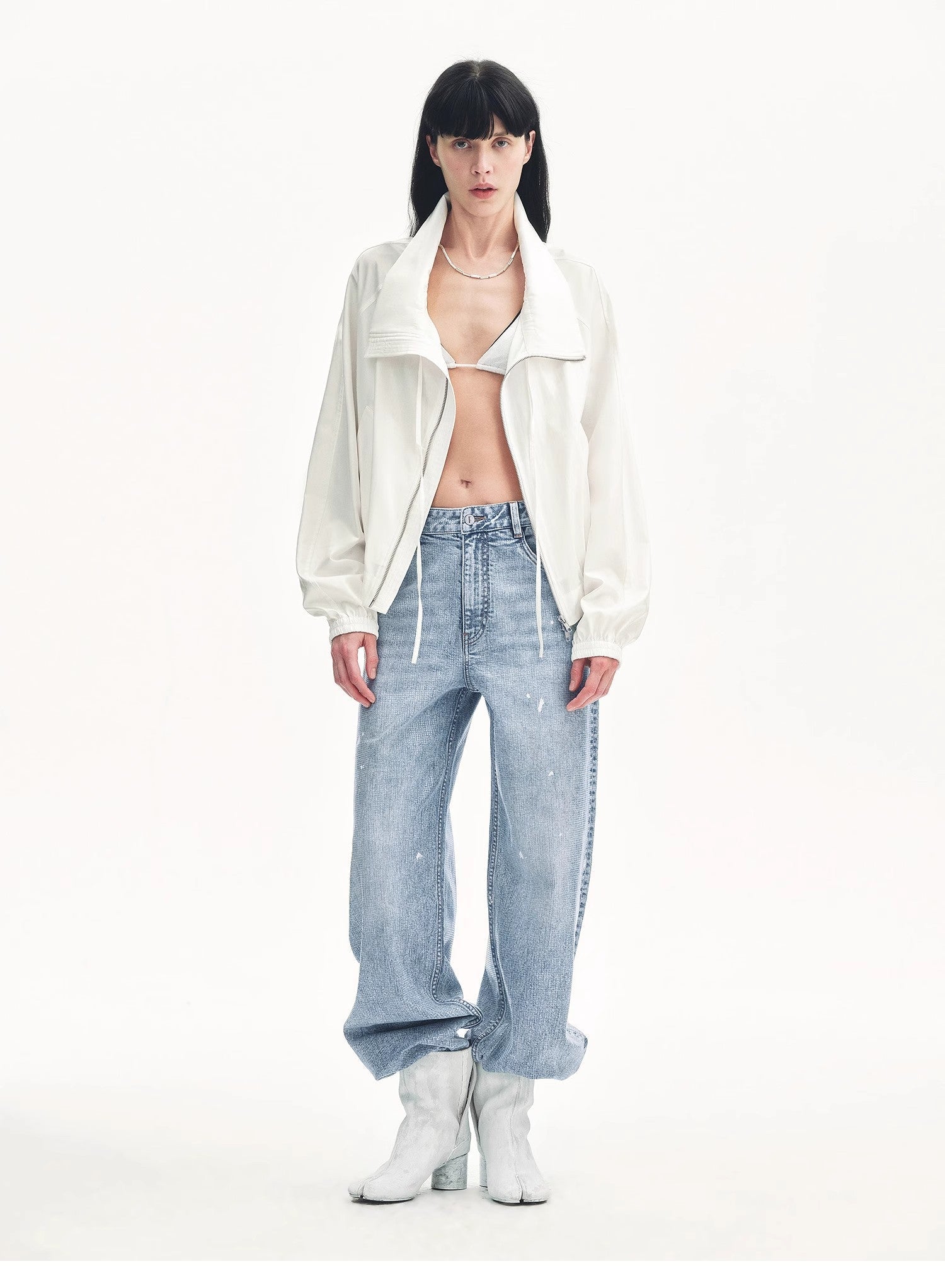"Front Page Daily" drawstring raglan sleeve straight collar jacket summer - variant_title