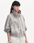 "Front Page Daily" drawstring raglan sleeve straight collar jacket summer - variant_title