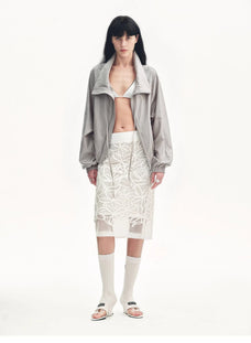 "Front Page Daily" drawstring raglan sleeve straight collar jacket summer - variant_title