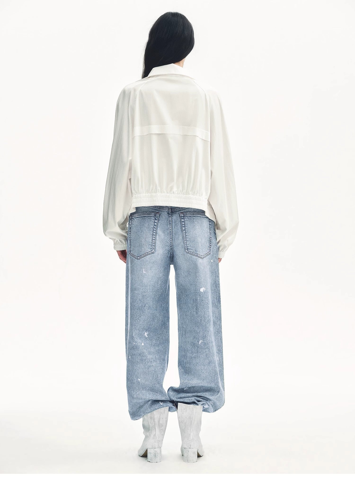 "Front Page Daily" drawstring raglan sleeve straight collar jacket summer - variant_title