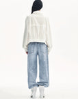 "Front Page Daily" drawstring raglan sleeve straight collar jacket summer - variant_title
