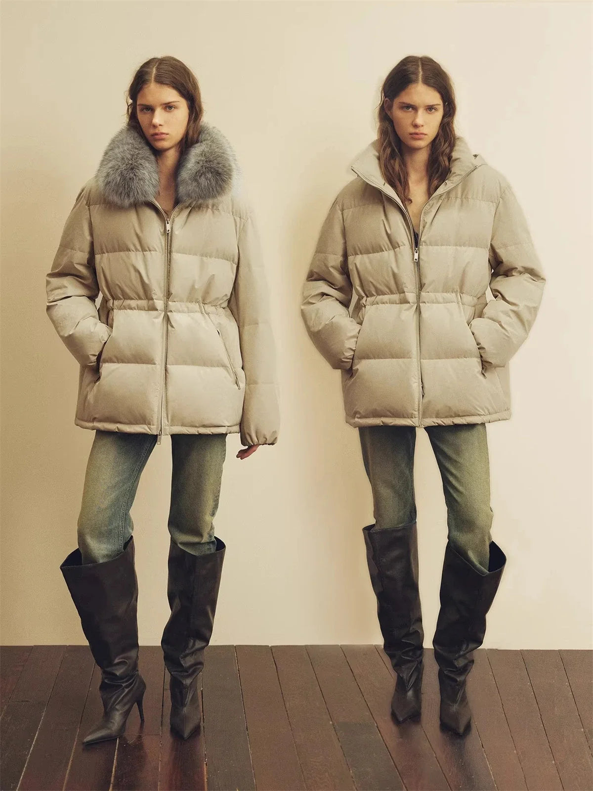Firelady Frost Wild fur-trim down parka lifestyle view