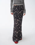 "Gallery Dusse" Vintage Print Straight Draped Skirt - variant_title