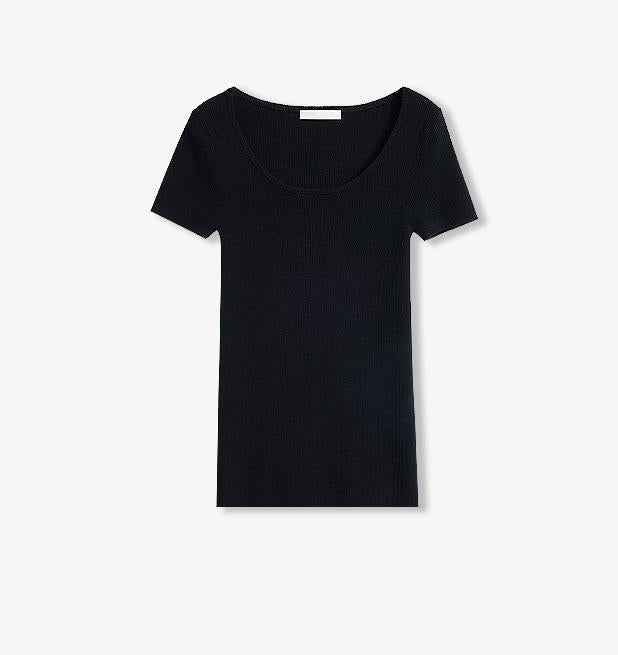 German Yangtze machine washable wool round neck slim short sleeve top for women - variant_title