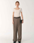 German Yangtze machine washable wool round neck slim short sleeve top for women - variant_title