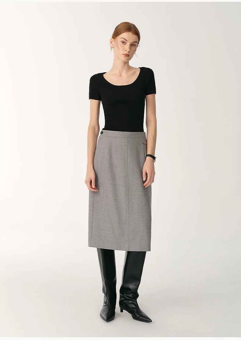 German Yangtze machine washable wool round neck slim short sleeve top for women - variant_title
