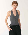 German Yangzi 48S machine washable wool all - match halter neck jumpsuit for women - variant_title