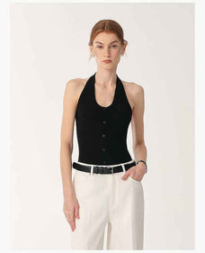 German Yangzi 48S machine washable wool all - match halter neck jumpsuit for women - variant_title