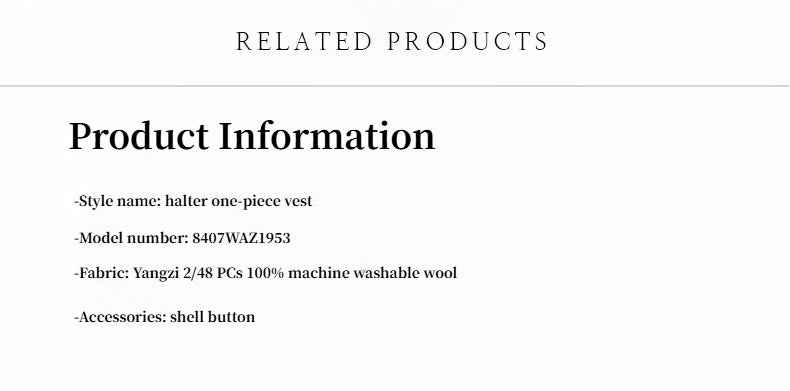 German Yangzi 48S machine washable wool all - match halter neck jumpsuit for women - variant_title