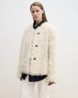 "Ghost Horse Girl" merino curly sweetheart collar straight fur coat - variant_title