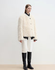 "Ghost Horse Girl" merino curly sweetheart collar straight fur coat - variant_title