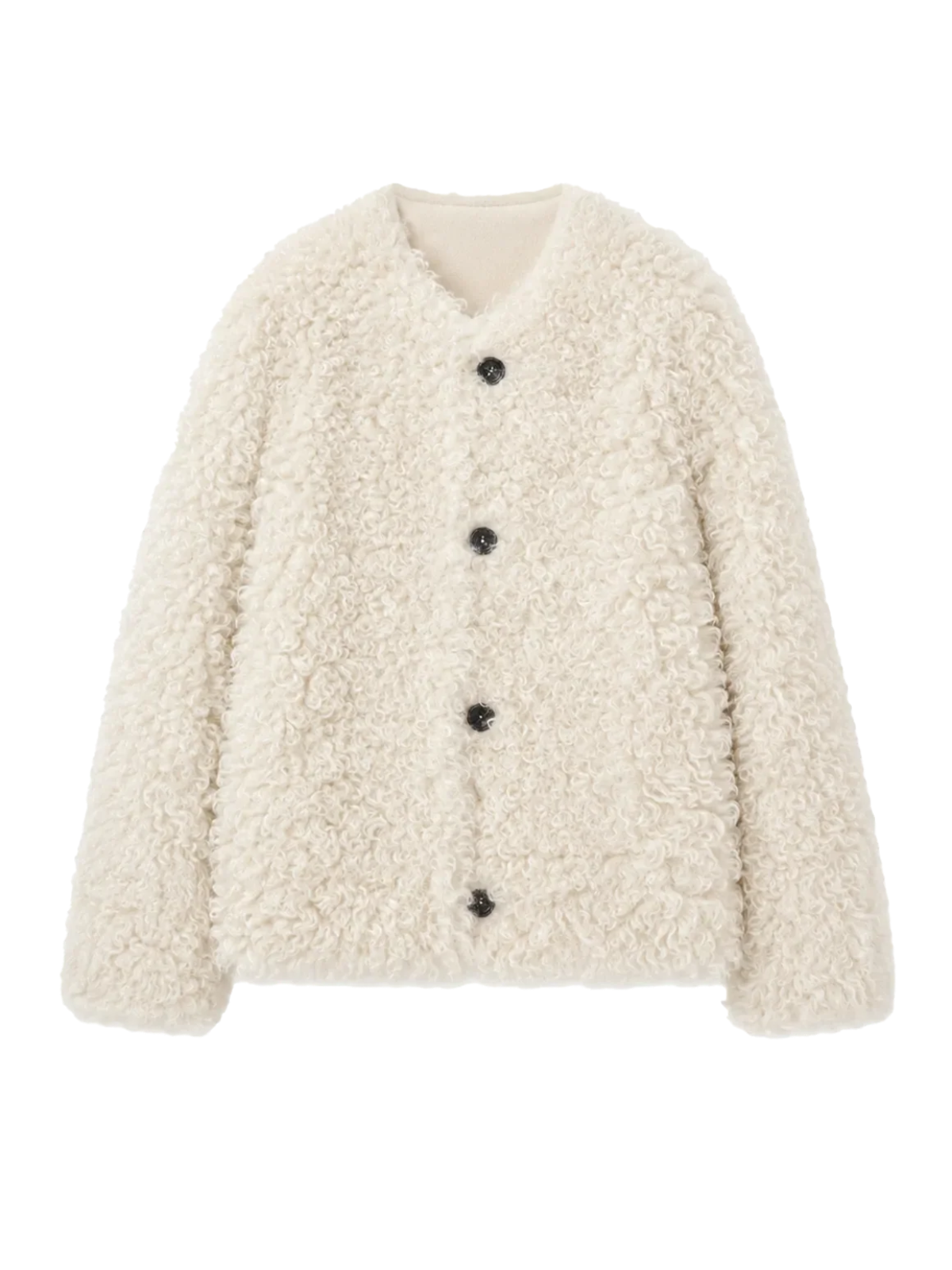 Ghost Horse Girl off-white Merino curly shearling coat product cutout