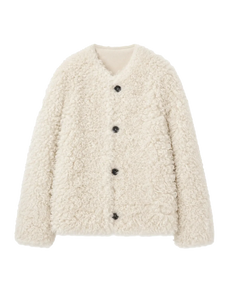 Ghost Horse Girl off-white Merino curly shearling coat product cutout