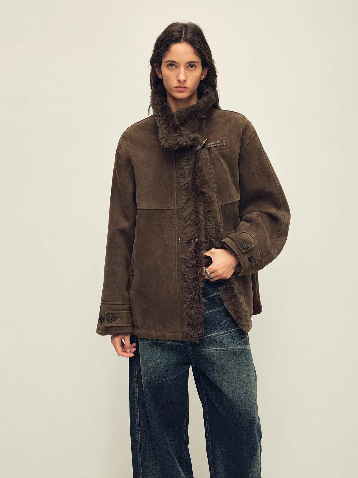 Glam Belle Tuscan curly wool shearling jacket product image 06